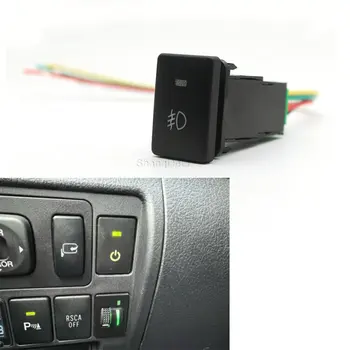 1 ADET Araba Yeşil LED BSM Park Radarı Pil Fan Müzik Anahtarı Düğmesi Toyota Camry Prius Corolla Prado RAV4 Aksesuarları