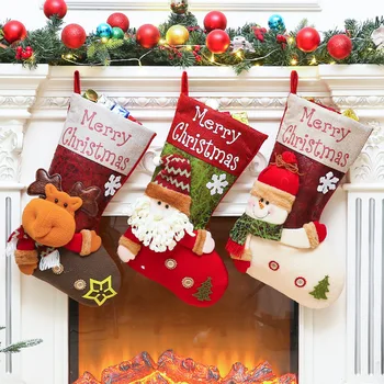 1 Adet Noel Büyük Çizmeler yeni yıl 2024 dekorasyon Noel Ağacı Süsleri Şeker Çantası Noel Baba Geyik Kardan Adam Noel Çorap