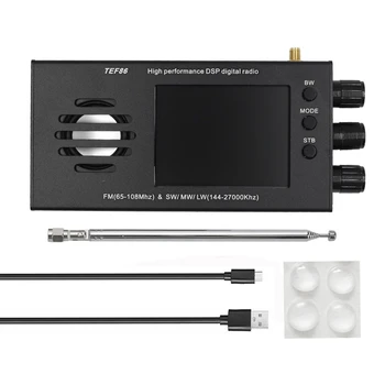 1 Takım TEF6686 DSP Dijital Radyo Alıcısı FM (65-108MHz) ve SW / MW / LW (144-27000Khz) pil İle 3.2 İnç LCD Ekran Alüminyum Alaşımlı
