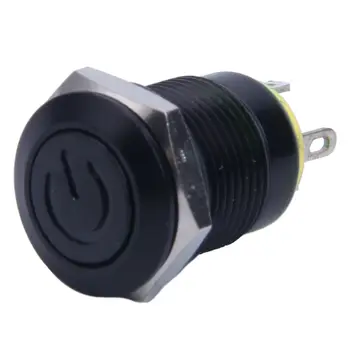 12V 2A 9.5 mm LED metal kapak Güç Anlık basmalı düğme anahtarı Araba DIY Modifiye, Sarı