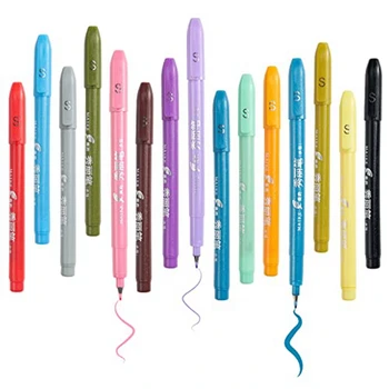 15 Adet Burcu Fırça Kalemler Su Bazlı Günlük Kalem Seti Çeşitli Renkler Fırça uçlu kalemler