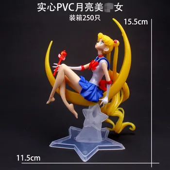 15CM Anime Sailor Moon PVC Bebek Kız Oyuncak Kek Dekorasyon Aksiyon Figürleri Modeli Süs Çocuk Noel doğum günü hediyesi Bebek