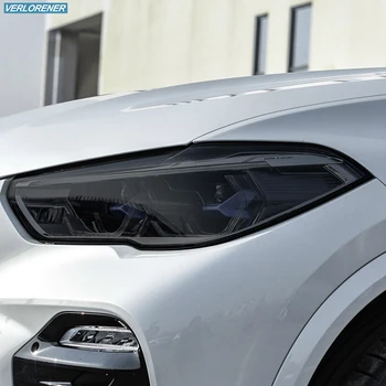 2 Adet Araba Far koruyucu film Füme Siyah Tonu Wrap Vinil Şeffaf TPU Sticker BMW İçin X5 G05 M 2019-Present 2020 2021