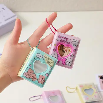 2 inç 16 Cepler Küçük Fotoğraf Albümü Kore Karikatür Fotoğraf Toplamak Kitap kart tutucu Anahtarlık İle Mini kart çantası Fotocard Tutucu
