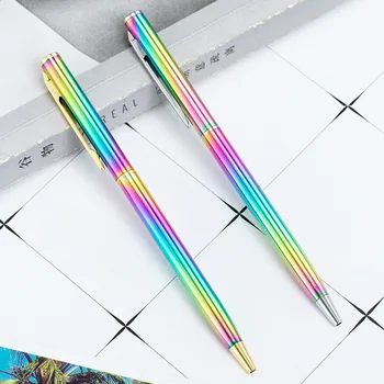 20 Adet Degrade Metal Tükenmez kalem Sevimli Döner Tükenmez kalemler İş kalem ofis Okul yazma malzemeleri