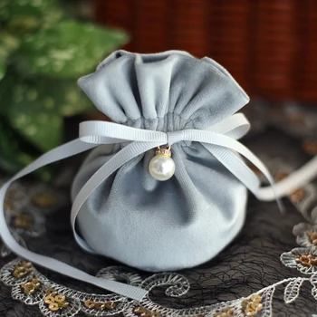 20 Adet Kişilik hediye kulplu çanta Kadife Kumaş Düğün şeker kutusu Bebek Duş Iyilik Ambalaj Kutuları Olay Parti Malzemeleri