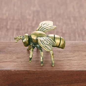 2024 Pirinç Böcek Bal Arısı Figürler Minyatürleri Çay Pet Komik Böceği El Sanatları Koleksiyonu Masaüstü Oturma Odası Küçük Süsler