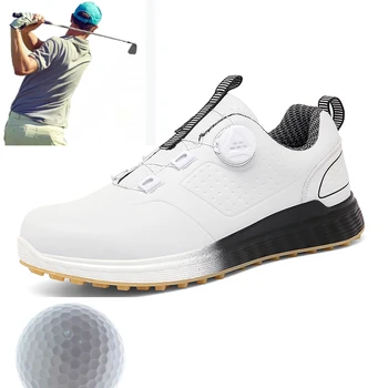2024 Yeni Golf ayakkabıları erkek Çivilenmiş Konfor Golf ayakkabıları Gençlik Açık Golf spor ayakkabı Otlak Spor yürüyüş ayakkabısı
