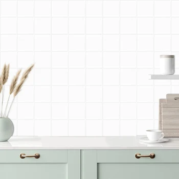3 Levhalar Premium Kabuğu ve Sopa Vinil Duvar Kağıdı Mutfak ve Banyo Backsplash Duvar Çıkartmaları 3d Duvar Karosu Çıkartmaları