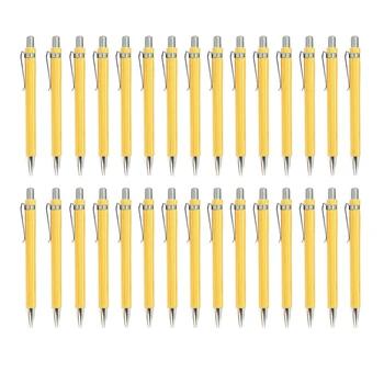 30 Adet Bambu Kalem Bambu Geri Çekilebilir Tükenmez Kalem Siyah Mürekkep 1 Mm Ofis Ürünleri Kalemler Bambu Tükenmez Kalem Ahşap Tükenmez Kalemler