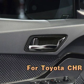 4 Adet ABS Krom Araba İç Kapı Kolu kase kapağı dekorasyon çıkartması Trim Toyota CHR için C-HR 2016-2020 İç Aksesuarları