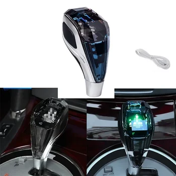 7 Renk LED Dokunmatik Aktif Sensör Kristal Kolları Vites Topuzu Kolu Sopa Kafa Mitsubishi OUTLANDER EX ASX 2012 - 2021 İçin