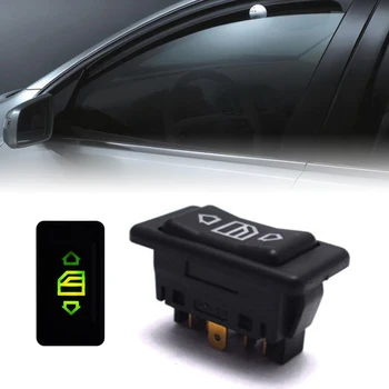 Araba elektrikli cam Anahtarı düğmesi W / yeşil ışık 6-Pin 12 / 24V 10A 6pin ON / OFF oto yedek parça