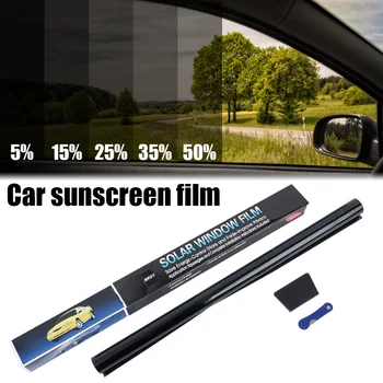 Araba pencere Tonu renklendirme Filmi UV koruma otomatik Ev Cam siyah etiket rulosu Filmi güneş koruyucu ısı yalıtımı PET filmler 300x50cm