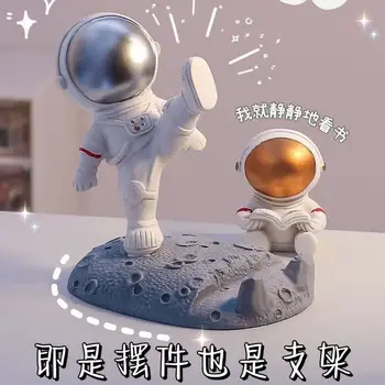 Astronot Cep telefon tutucular Heykeli Heykel Standları Spaceman Minyatür Heykelcik Standee Masa Ev Dekorasyon Aksesuarları