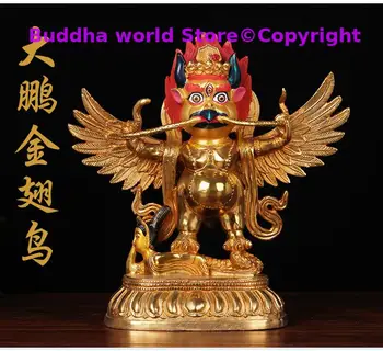 benzersiz # 22 CM Büyük # EV Ev etkili Tılsım # Budizm yaldız pirinç Garuda Dharma suparna Buda heykeli