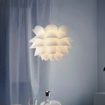 Beyaz Abajur Tavan Dekor DIY Çiçek Ev Ev lamba ışığı Lotus Modern Kolye Plastik Hediyeler Sıcak Yeni Oda