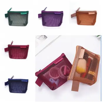 Değişim saklama çantası şeffaf ağ Çanta Ruj Kozmetik Çantası Küçük Eşya Çantası Mini bozuk para cüzdanı temizlik peçeteleri saklama çantası
