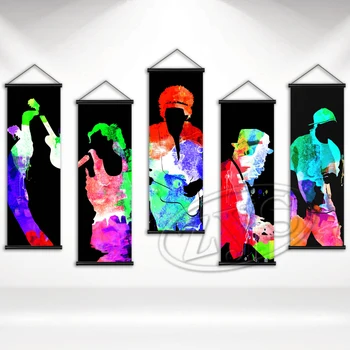 Duvar Sanatı Renkli Resim Şarkıcı Tuval Resim Soyut Ev Dekor Müzik Efsaneleri Sahne Asılı Kaydırma Posterler Yatak Odası İçin