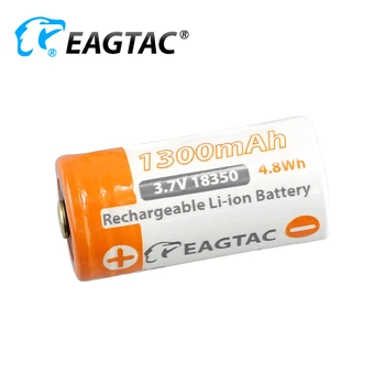 EAGTAC Korumalı 3.7 V 18350 1300 mAh pil (10A Deşarj) SKU4011 Düğme Üst 2 adet / GRUP