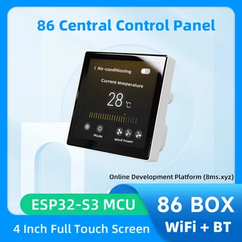 ESP32-S3 4 İnç Dokunmatik Ekran 480x480 WiFi Bluetooth 86 Kutu Merkezi Kontrol Paneli Akıllı Ev için İsteğe Bağlı Sıcaklık ve Nem