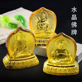 EV ARABA Kovmak kötü ruhları korusun Güvenlik IYİ ŞANSLAR FENG SHUİ Tathagata Buda Zenginlik Tanrısı Maitreya Mammon'un kristal heykeli