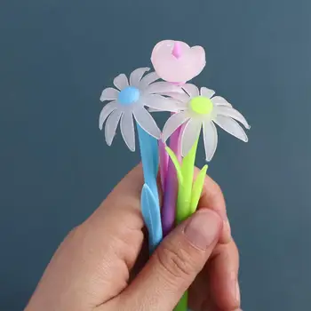 Fotokromizm Hızlı Kuru 0.5 mm Mürekkep Yazma Imza Kalem Renk değiştiren jel Kalem Öğrencileri Kırtasiye Çiçek Şekli Nötr Kalem