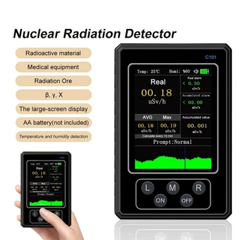 Geiger Sayacı Nükleer radyasyon dedektörü El Dozimetre Β Y X-Işını Beta Gama Dedektörü LCD Radyoaktif Test Cihazı