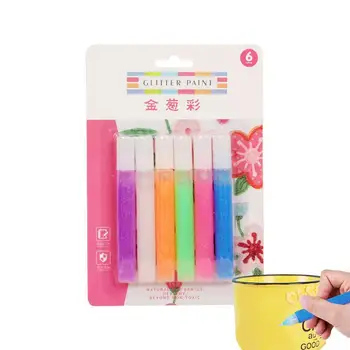 Kabarcık Renkli Kalemler Kabarcık Renkli boya kalemi 6 renkli Büyülü Kalemler Kızlar İçin DIY Kabarcık Çizim Kalemleri DIY Kartları 3D Sanat Güvenli Kalem