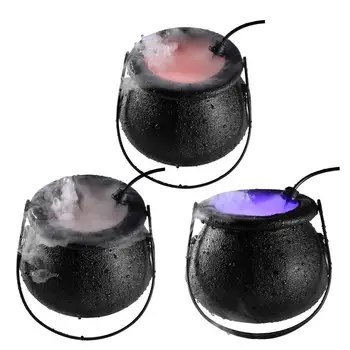 Kazan Cadılar Bayramı dekor sis LED renkli değişen ışık Cadılar bayramı sis cadı Pot nemlendirici Atomizer sprey gölet için