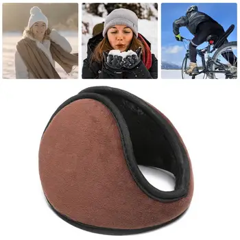 Kış Earmuffs Unisex Rüzgar Geçirmez Sürme Earmuffs Kalınlaşmak Peluş Astar Erkekler Kadınlar için Açık Bisiklet Sıcak Yumuşak Kış için