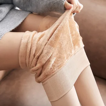 Kış Tayt Tayt Kadın Kadife Leggingg Yüksek Bel Termal Kaşmir Külotlu Çorap Sıcak Elastik Örme Kalın Ince Tayt
