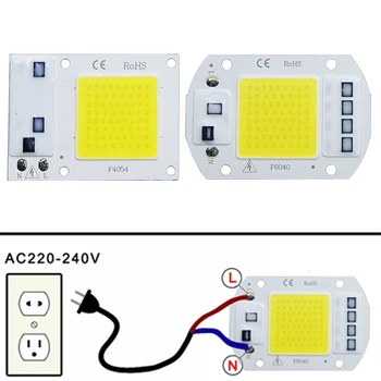 LED COB lamba Boncuk AC 220V 10W 20W 30W 50W Akıllı IC Gerek Sürücü Lampada LED Ampul Lamba projektör Spot Dıy Aydınlatma
