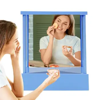 Masa üstü Ayna Gerçek Görüntü Garantisi Vanity Sol ve Sağ Çevrilmemiş Kozmetik Standı Ayna Modelleme Makyaj Yüz Düzeltme