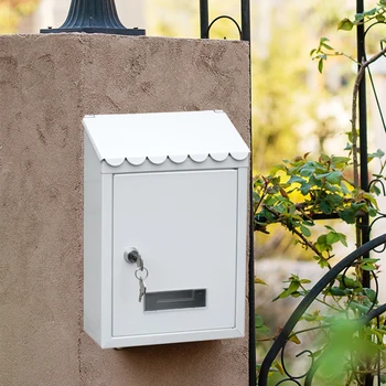Metal Paslanmaz posta kutusu Duvara Monte Anahtar Kilitleme Premium Posta Kutusu Üstten Yüklemeli Mektup Yuvası posta kutusu Kasa