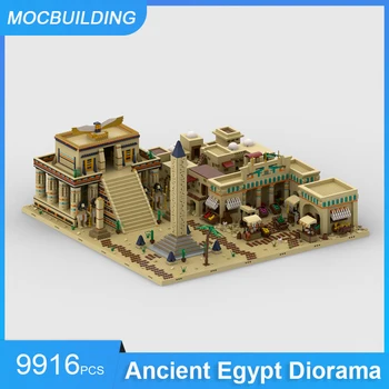 MOC Blokları Antik Mısır Tapınak Köy Diorama Modüler Binalar DIY Tuğla Mimari Ekran Koleksiyonu Oyuncaklar Hediyeler