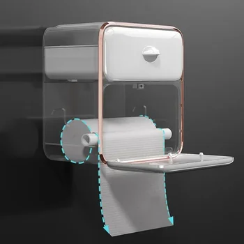 Monte Depolama Banyo Kağıt Havlu Kutusu Duvar Su Geçirmez Tepsi Doku Tutucu Raf Rulo Tuvalet