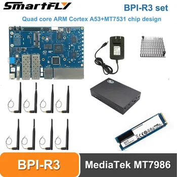 Muz Pi BPI R3 Seti MediaTek MT7986 dört çekirdekli Yönlendirici Geliştirme Kurulu, 2G RAM ,8G eMMC Flaş Desteği Wı-Fı6 5 GbE ağ bağlantı noktası