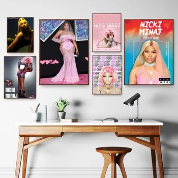 N-Nicki Minaj Posteri Kendinden yapışkanlı sanat posterleri Retro Kraft Kağıt Etiket DIY Odası Bar Cafe Vintage Dekoratif