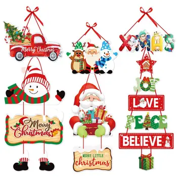Noel Kapı Asılı Afiş İşareti Noel Kağıt Kapı Dekoratif Bayraklar Noel Ev Dekorasyonu Yeni Yıl 2024 Noel Navidad
