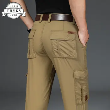Pamuklu erkek Askeri Pantolon Rahat Kargo Pantolon Erkekler Açık Kamp Trekking Seyahat Pantolon Çok Cepler İş Pantolonu 2023