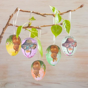 Paskalya dekorasyonu 2024 Köpük Paskalya Yumurtaları Asılı Süsleme Paskalya Ağacı Sepeti Renkli Yumurta Dekorasyon Mutlu Paskalya Partisi Çocuklar Hediye