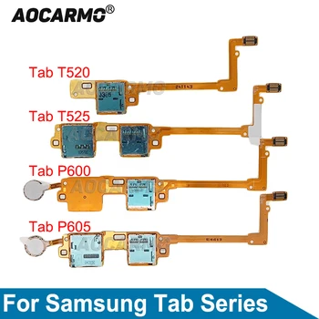 Samsung Galaxy Tab Için Aocarmo T520 T525 P600 P605 Sım Kart Okuyucu SD Kart Tutucu Flex Kablo Yedek Parçaları