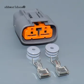 Shhworldsea 2 Pin/Yollu 6.3 mm Dişi Otomotiv Konnektör Fişi Terminalleri Ve Mühürler Serisi 6195-0060