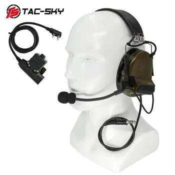 TAC-SKY Taktik U94 PTT Adaptörü ve Airsoft Spor Avcılık Gürültü İptal Pikap Elektronik Kulaklıklar COMTAC II Çekim Kulaklık
