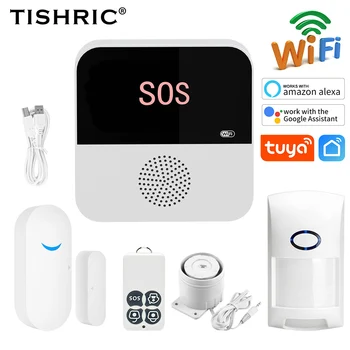 TISHRIC Güvenlik Alarmları Ev Wifi Tuya Akıllı Yaşam App Kontrolü hırsız alarmı Kiti Sensör Kiti Alexa ve Google İle Çalışmak