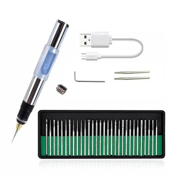 USB Akülü Gravür Aracı Kiti doğrama gravür kalem DIY Takı İçin Metal Cam Mini Kablosuz Matkap