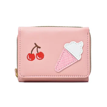 Yeni Dondurma Kiraz Basit Sevimli Narin Büyük Kapasiteli Çanta Kadın Anti-hırsızlık Anti-degaussing Çanta kart çantası