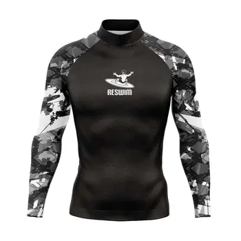 Yeni erkek UV Koruma Mayo Döküntü Muhafızları Uzun Kollu Sörf T-Shirt Mayo Spor Sörf Dalış Gömlek SPOR Giyim Rashguard