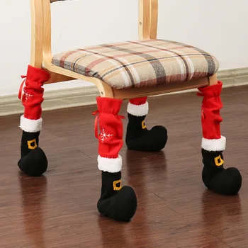 Yeni stil sandalye ayak koruyucu Noel otel dekorasyon ürünleri işlemeli restoran tabure masa ayak koruyucu